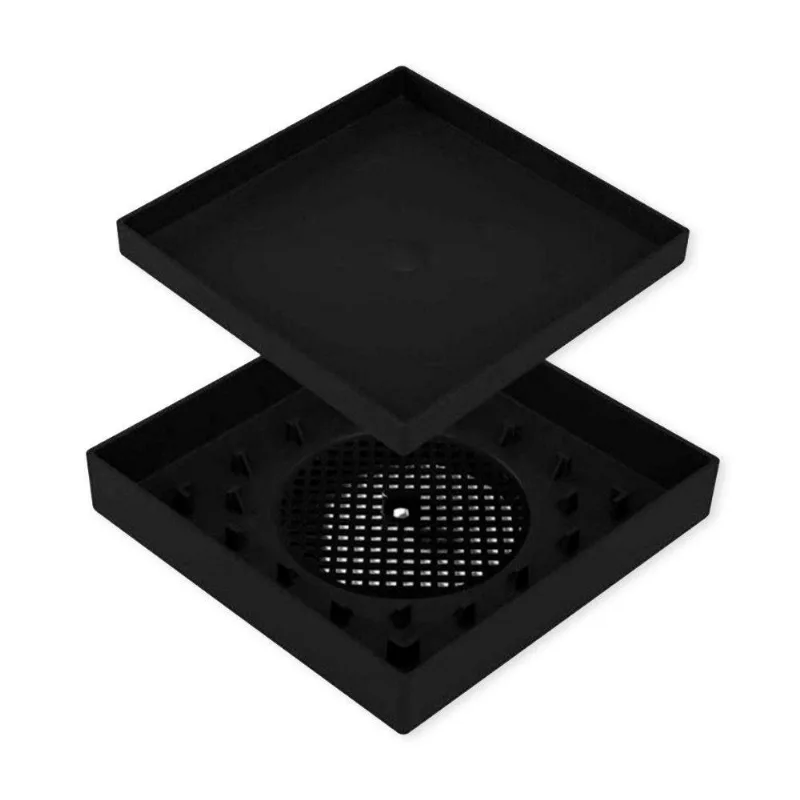 Ralo 15x15 Oculto Com Plástico Abs Para Piso E Porcelanato Cor:preto