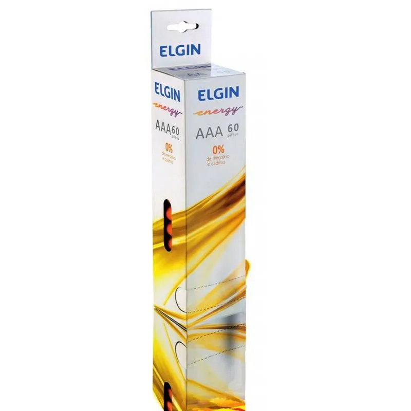 Pilha Aaa Pequena Zinco Energy 1,5v Tubo Com 60 Pilhas Elgin