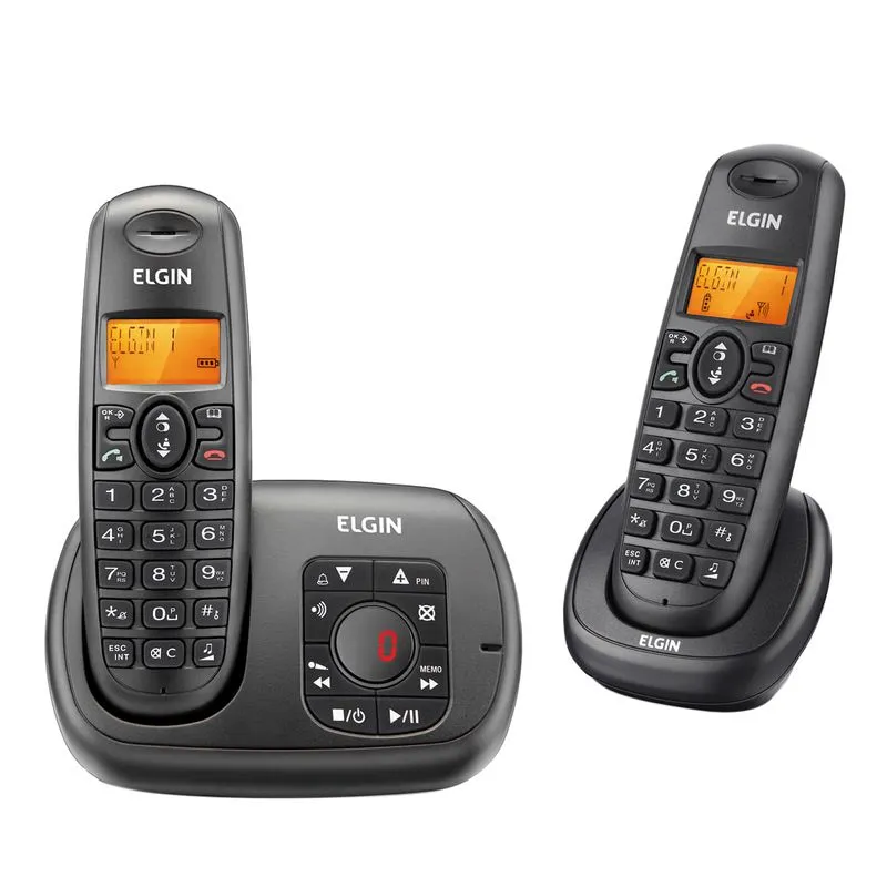 Telefone sem Fio Digital Elgin com Identificador de Chamadas e Secretária Eletrônica Preto - TSF702 SE