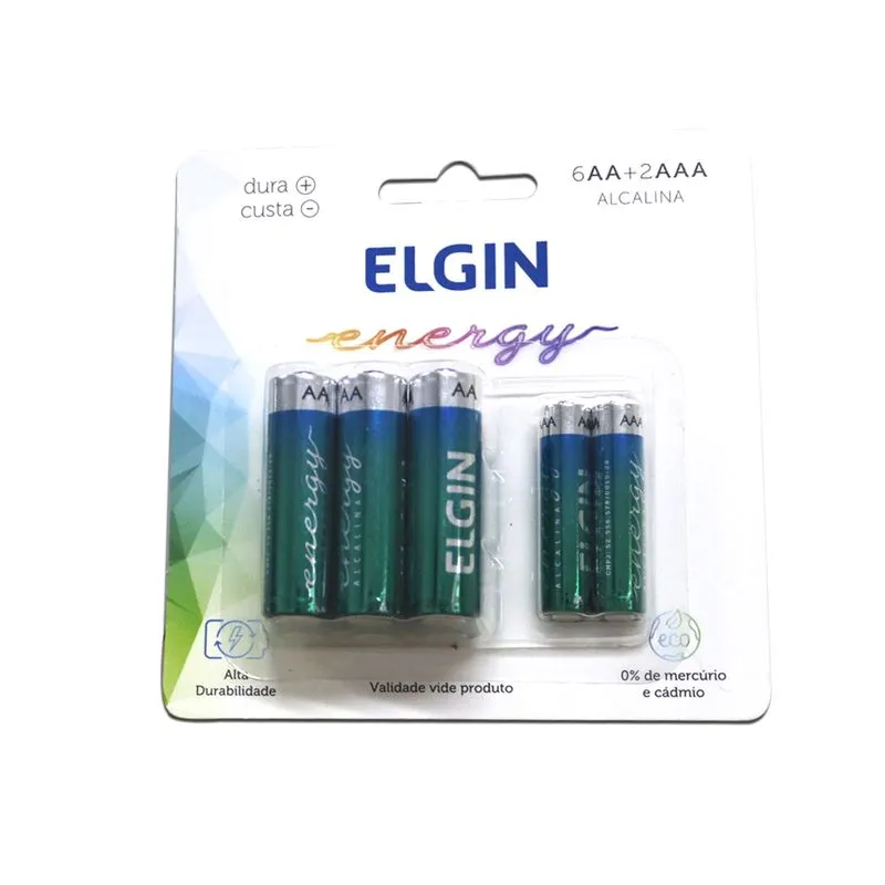 Blister Com 8 Pilhas Alcalinas (6aa E 2aaa)
