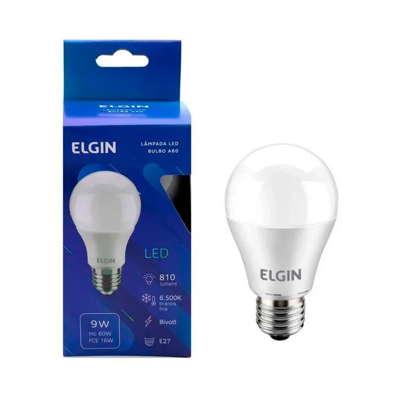 Lâmpada Elgin Led A60 9w Bulbo 6500k - Elgin