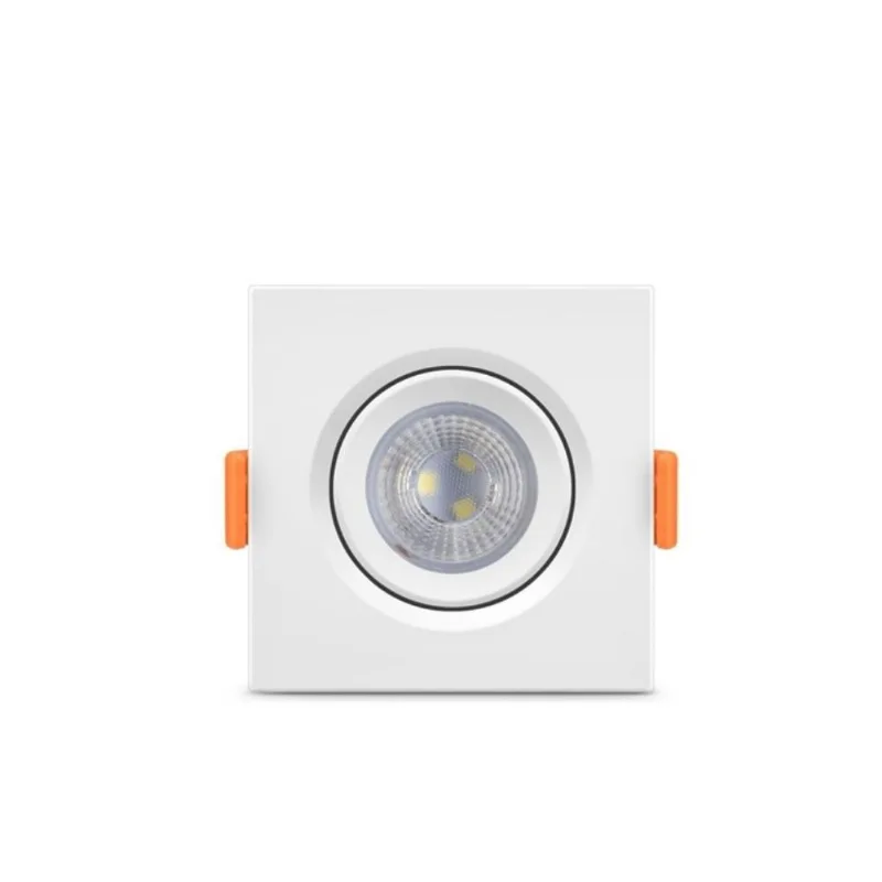 Kit 3 spot LED elgin luminária MR11 3W 6500K direcionável quadrado - Elgin