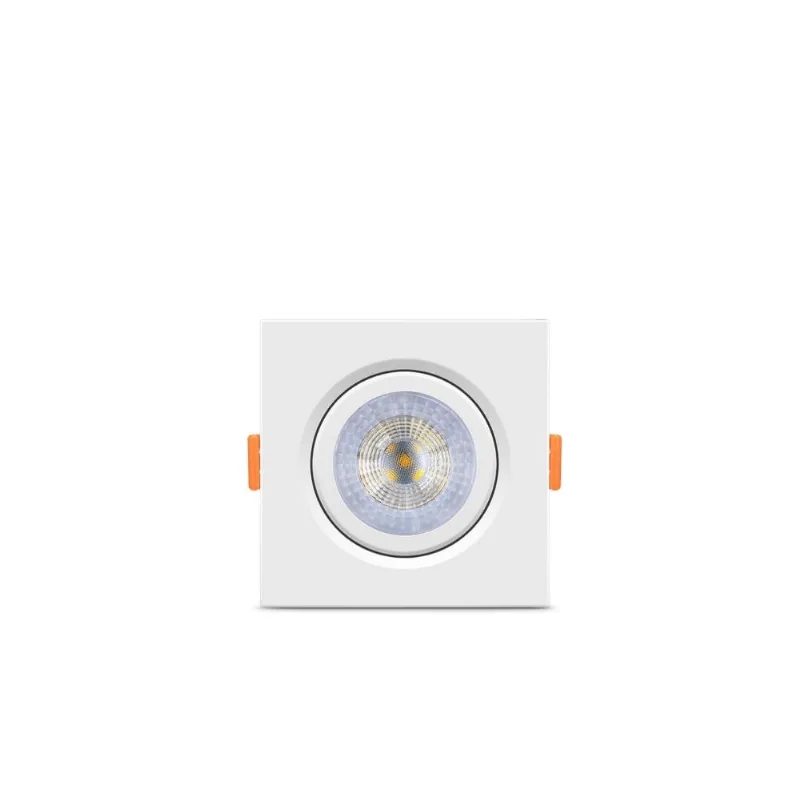 Kit 3 spot LED elgin luminária MR16 5W 6,500K direcionável quadrado - Elgin