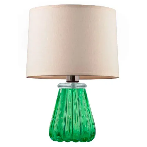 Abajur Decorativo em Vidro estilo Murano Amelie Verde Esmeralda - 23x16cm