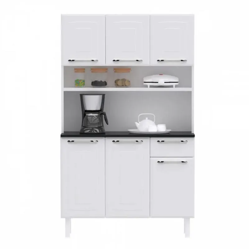 Cozinha Compacta Colormaq Crystal SK6P1G com 6 Portas e 1 Gaveta Branco