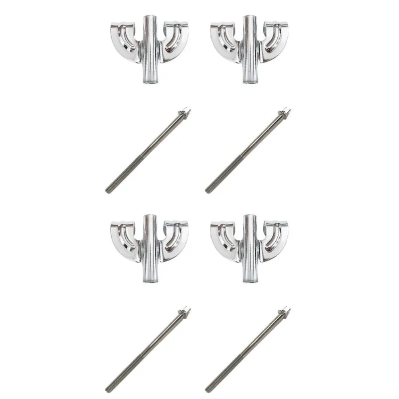 Kit 4 Garras Bumbo Cromado 12.1 + 4 Parafusos 110Mm X 6Mm