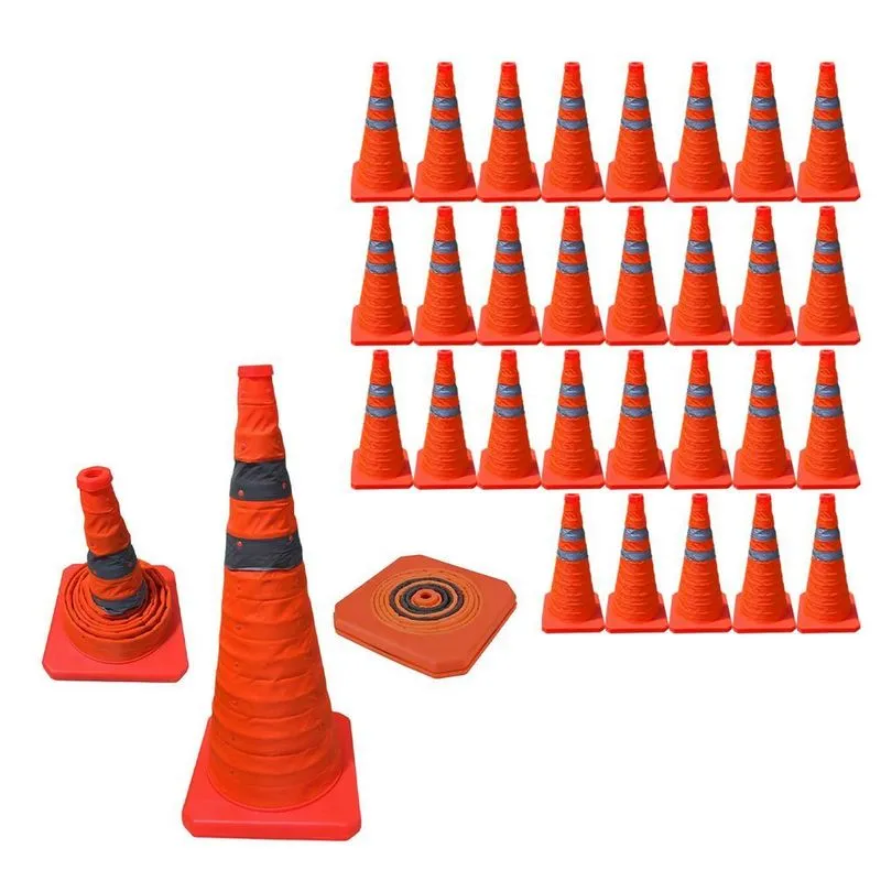 Kit 29 Cones de Sinalização Retráteis SU-CONE3-1 50cm Refletivos Dobráveis Laranja Leva Pra Malhar Kit 29 Cones Retráteis SU-CONE3-1 50cm Refletivos Laranja Leva Pra Malhar