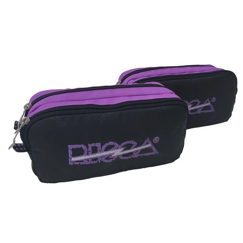 Kit 2 Nécessaires Estojo Duplo Risca 5020 - Preto / Roxo
