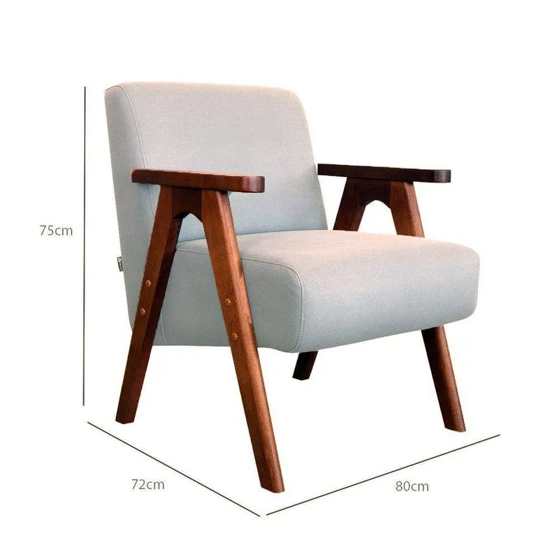 Kit 2 Poltronas América Fixas Em Corino Confortável Branco Movellu Home