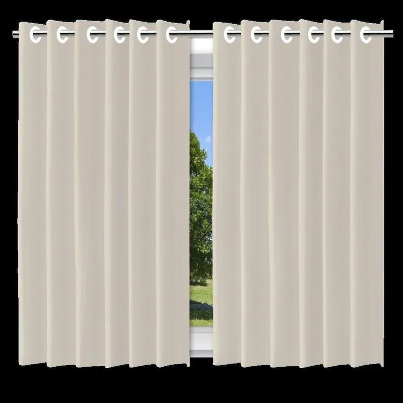 Cortina Blackout Bege Com Ilhós 280x250cm Pvc