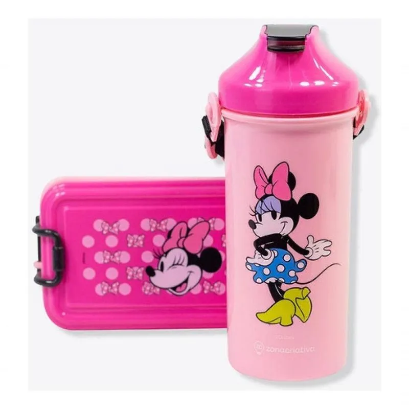 Lancheira Minnie Mouse Disney Marmita Garrafinha