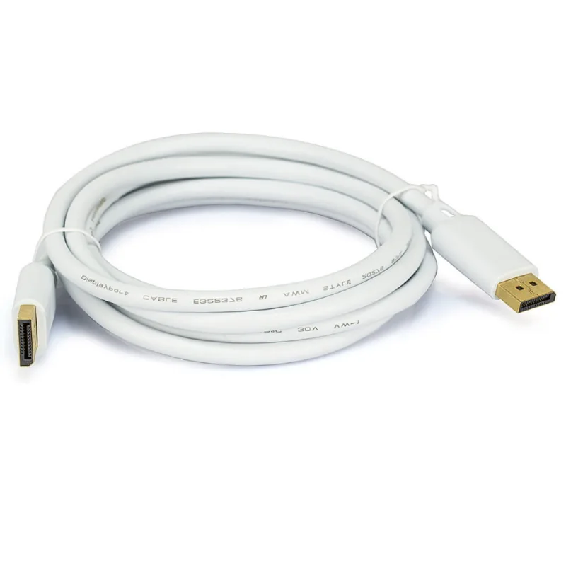 Cabo Displayport 1.2 - 1,8m - Dourado / branco - MD9 - 8012