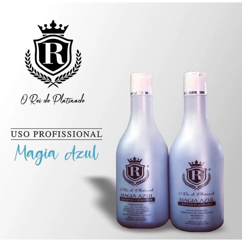 Kit Shampoo E Máscara Matizadora Magia Azul efeito Platinado