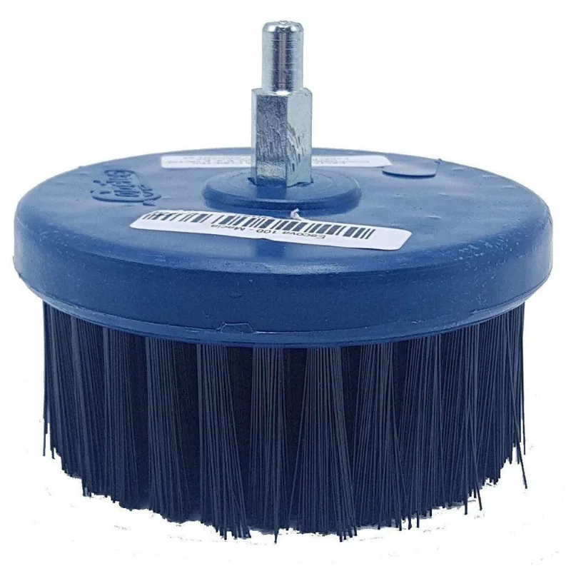 Escova Rotativa Macia 100mm Azul Escuro Com Eixo Copetec