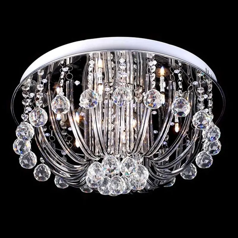 Plafon de Cristal ADN Bella 1-600 Led Azul e 7 Lâmpadas E27 Cristal