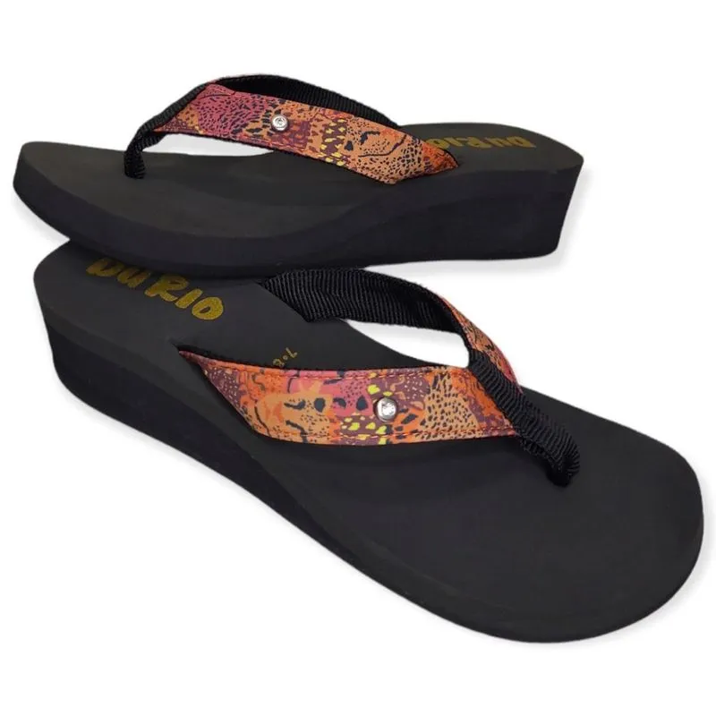 Tamanco Anabela DuRio Fly Buzios Esporao Estampas Coloridas