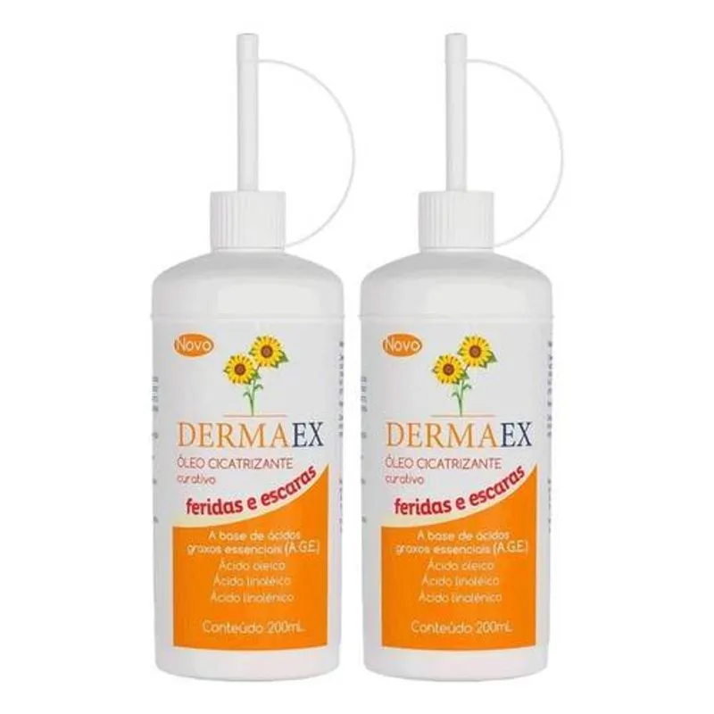 Kit 2 Dermaex Óleo Cicatrizante Para Feridas E Escaras 200ml