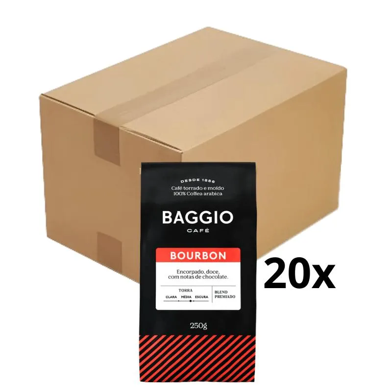 Café Baggio Gourmet Bourbon Moído 250g Caixa Com 20 Unidades