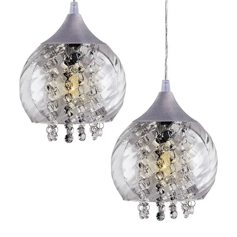 Lustre Pendente Elisabeth Rigato Transparente Duplo 2xe27 Bivolt Taschibra - TASCHIBRA