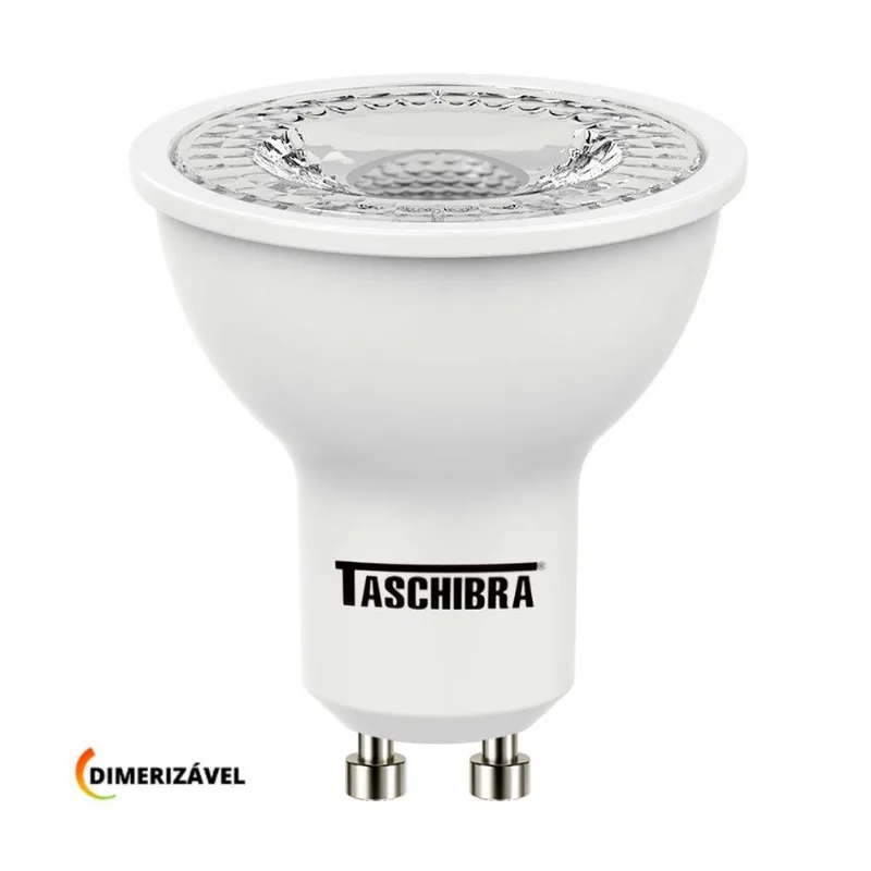 Lâmpada Led Dicroica Mr16 Tdl 7w Dimerizável Taschibra 2700k Luz Quente