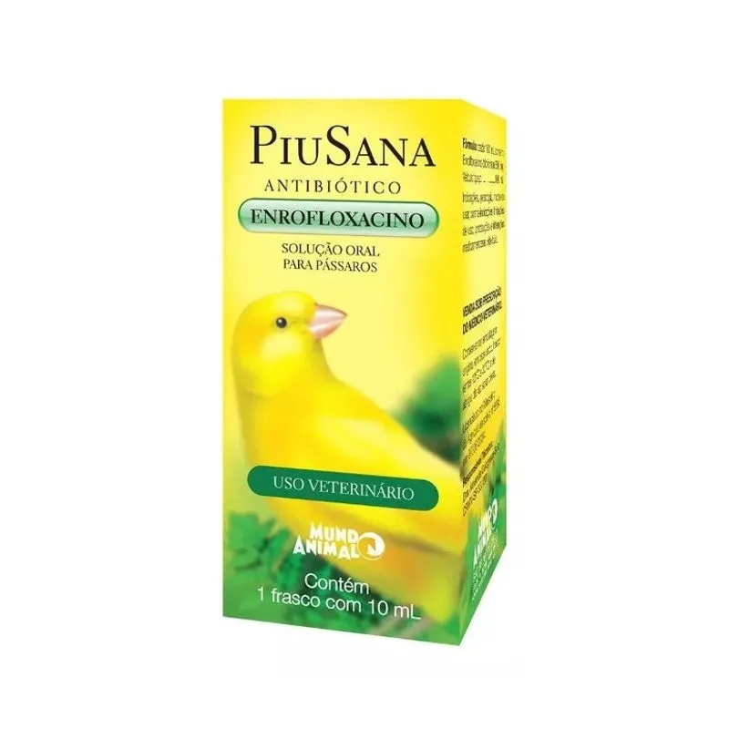 Piusana Antibiótico 10ml Pássaros Infeccao Ou Diarréia