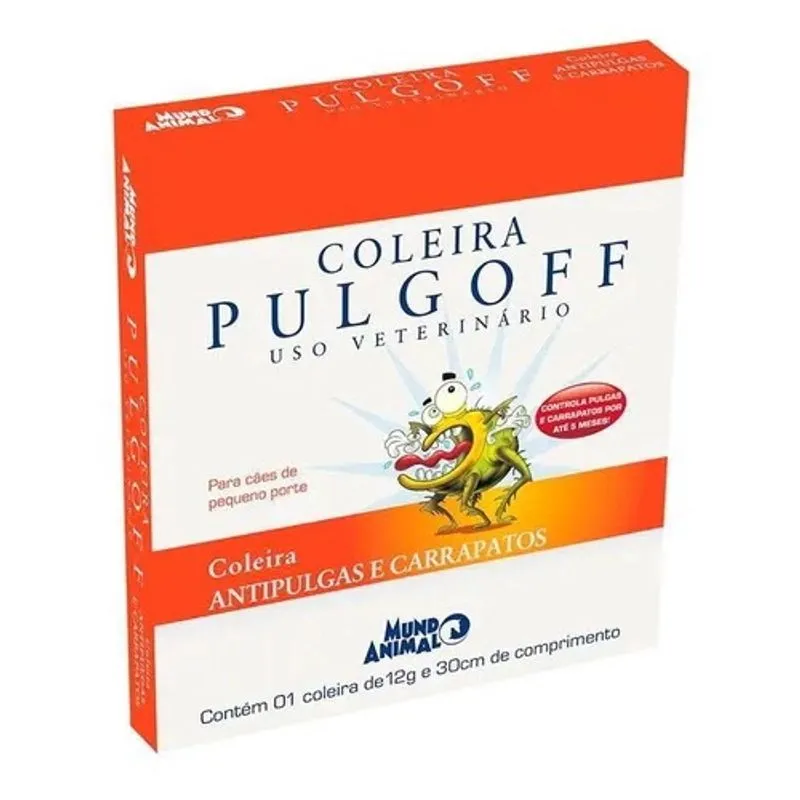 Coleira Antipulgas Pulgoff Cães Porte Pequeno 30cm