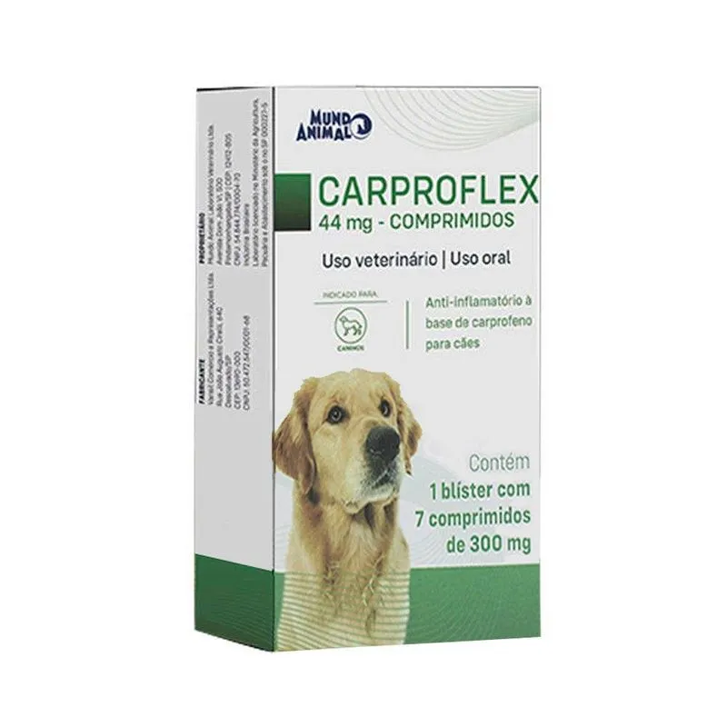Anti-inflamatório Mundo Animal Carproflex 44 Mg Para Cães - 7 Comprimidos