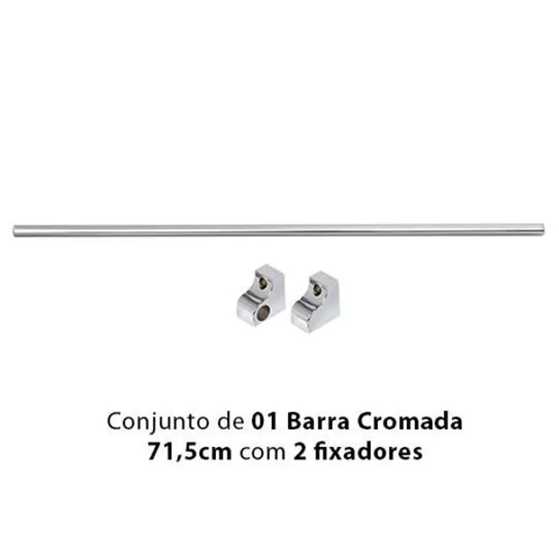 Barra Para Utensílios De Cozinha 71,5 Cm Aço Cromado