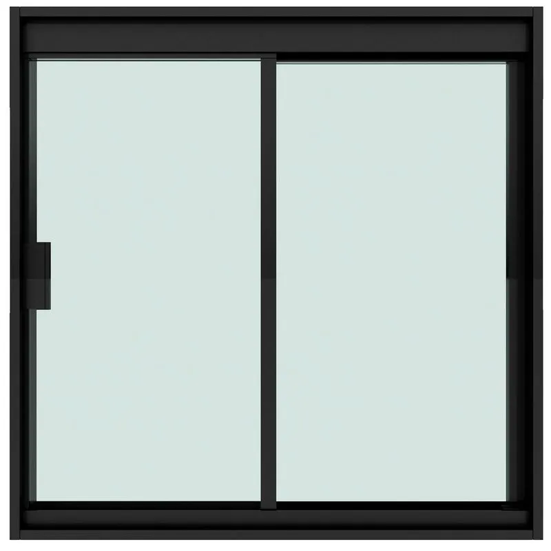 Janela De Correr Para Banheiro 2 Folhas Em Alumínio Vidro 600x400mm Preta - Blinglass (MP)