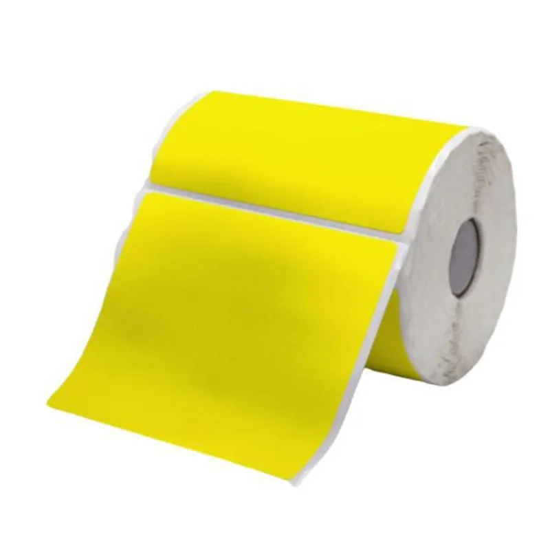 Rolo Etiqueta Bopp Amarela Fosco 100x100 Com 792 Eti.
