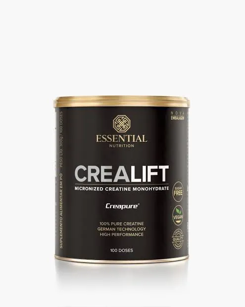 Essential Nutrition Crealift, Creatina Creapure Monohidratada Micronizada, 300g, 100 Doses, Vegano, Sem Açúcar