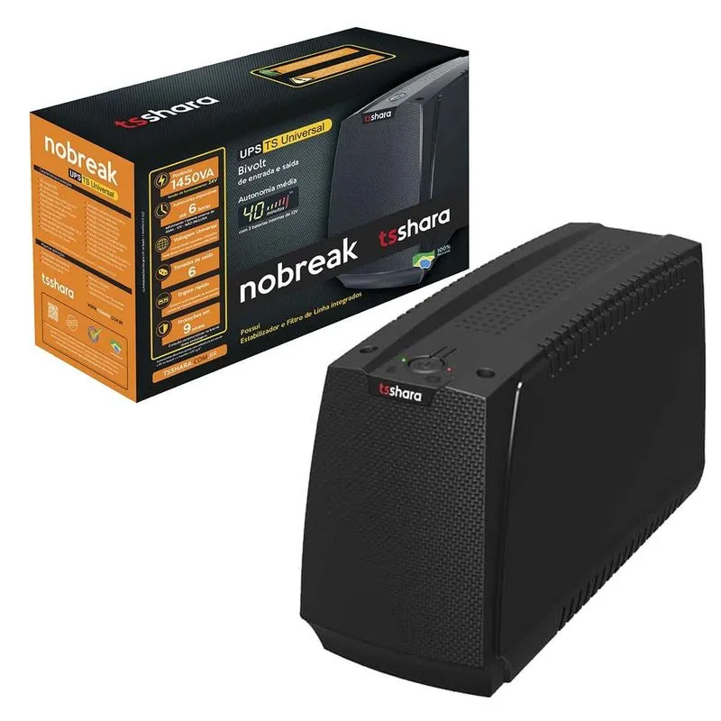 Nobreak 1450va Universal 24v 2 Bat 5ah 6 Tomadas Bivolt Auto