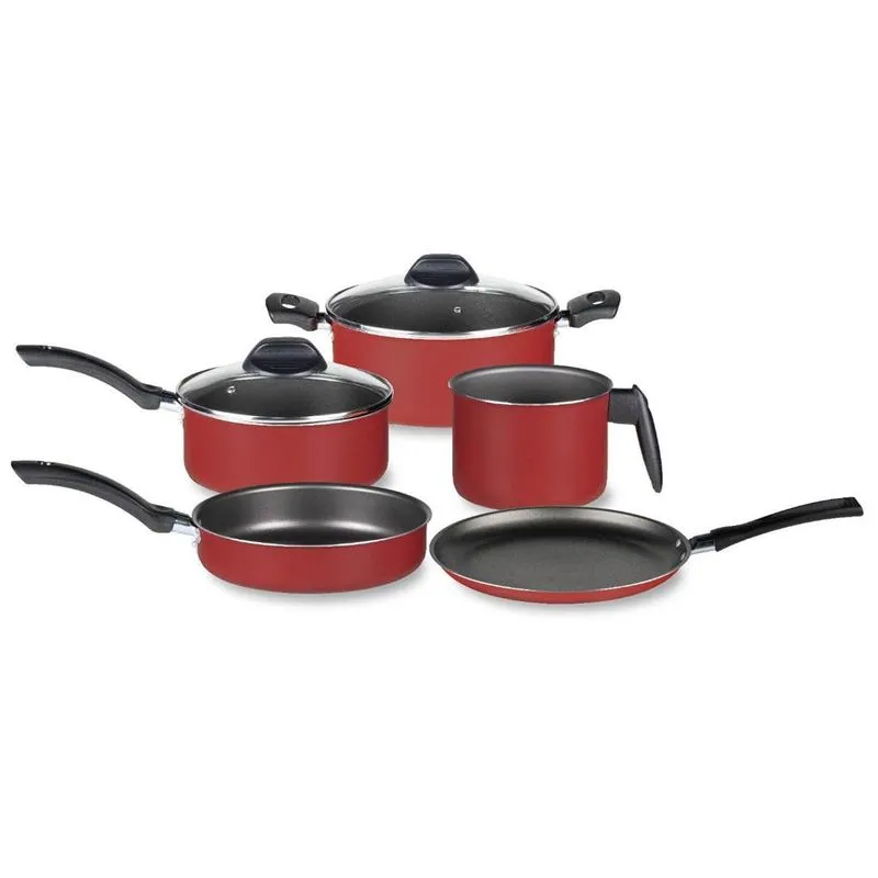 Conjunto De Panelas Basic Vermelho 5 Peças Alegrete