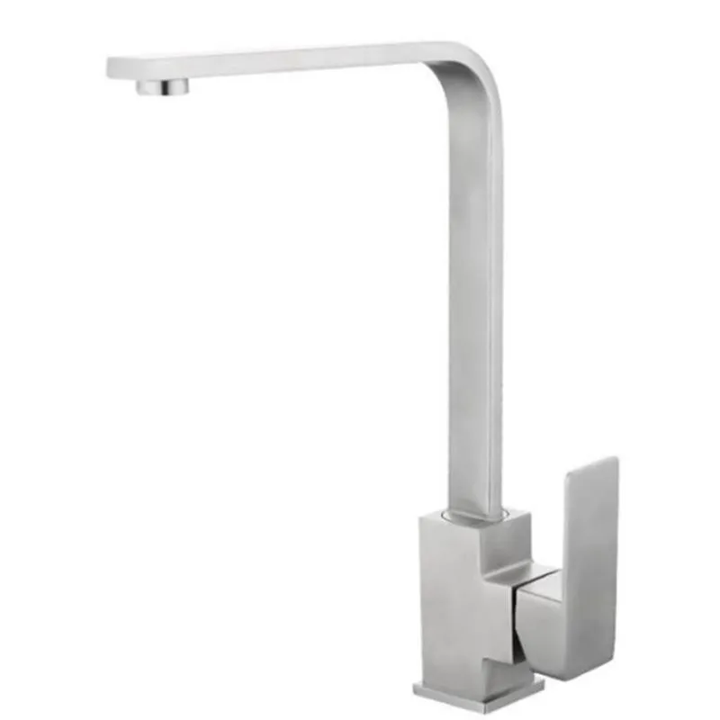 Torneira Monocomando Cozinha Alta Aço Inox F 1028 Quadrada