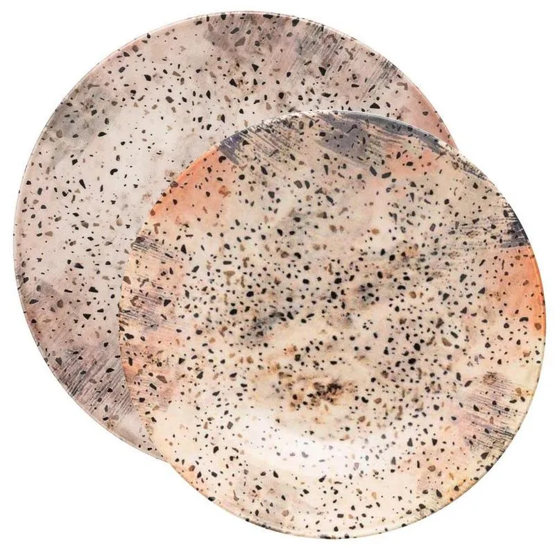 Kit Pratos Rasos E Fundos Unni Terrazzo Oxford Cerâmica 16