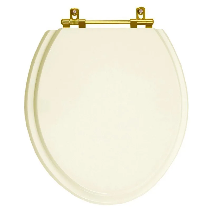 Assento Sanitário Poliéster Izy Creme Para Vaso Deca Com Ferragem Dourada