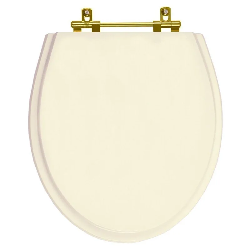 Assento Sanitário Ritz Creme Para Vaso Deca Com Ferragem Dourada