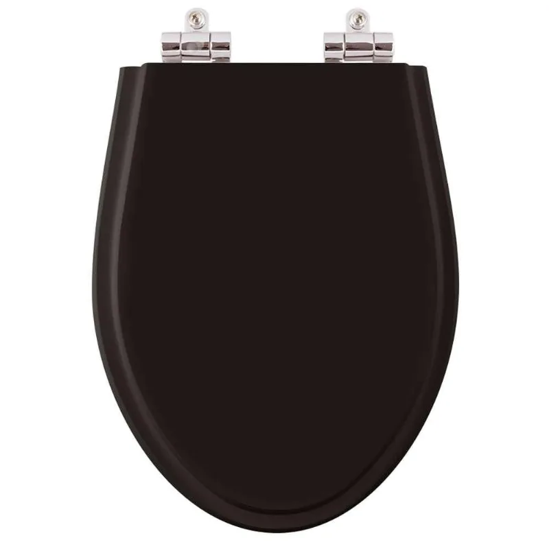 Assento Sanitario Com Amortecedor Victoria Preto Para Vaso Ideal Standard