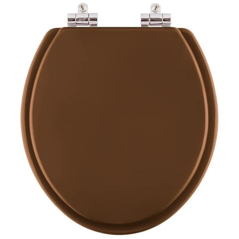 Assento Sanitário Colonial Oval Resina Plástica Fechamento Suave Marrom Pontto Lavabo