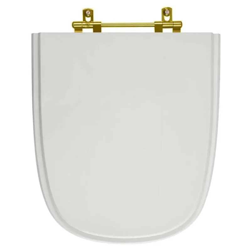 Assento Sanitário Ibiza Cinza Platina Para Vaso Incepa Com Ferragem Dourada