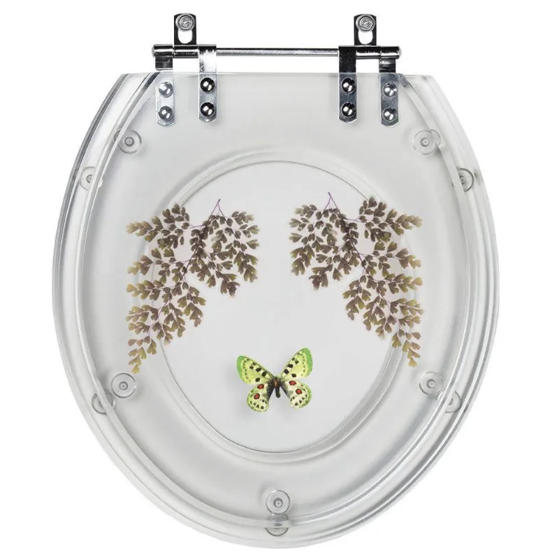 Tampa De Vaso Acrílico Transparente Com Borboleta Verde
