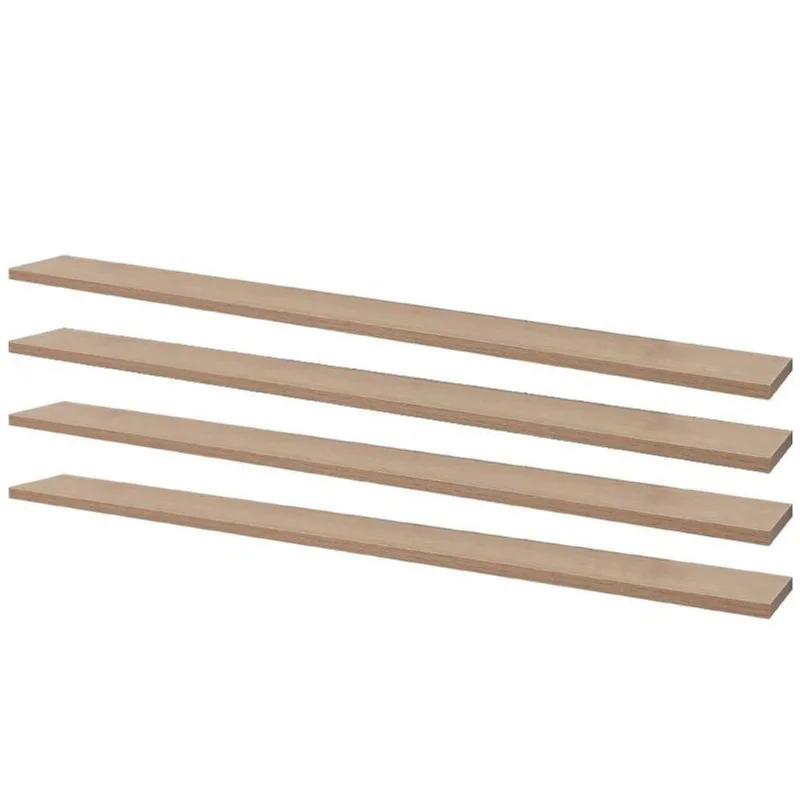 Prateleira Kit 4 80X20CM MDP Fixação Suporte Invisível Organizador Rústico Bege Mercado