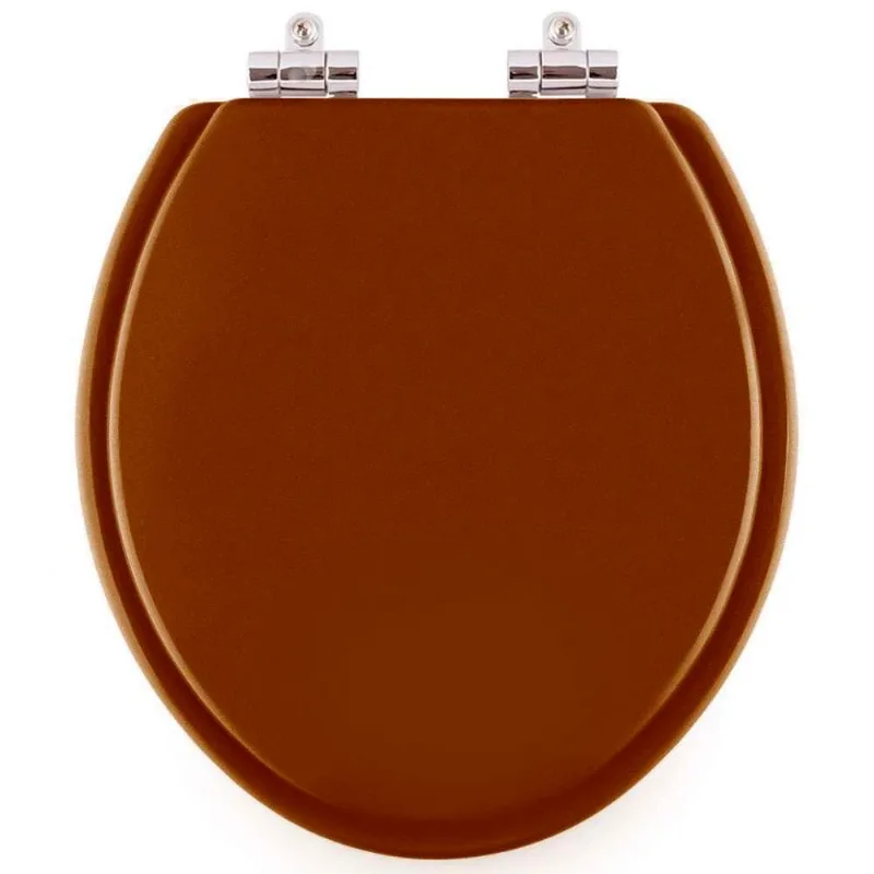 Assento Sanitário Poliester Soft Close Targa Caramelo Para Bacia Deca
