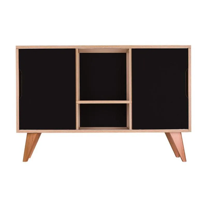Balcão Buffet Com 2 Portas Carvalho E Preto