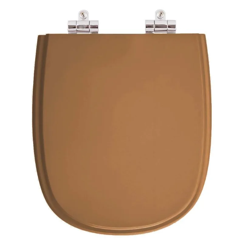 Assento Sanitário Poliester Soft Close Dona Beja Caramelo Para Vaso Santa Clara