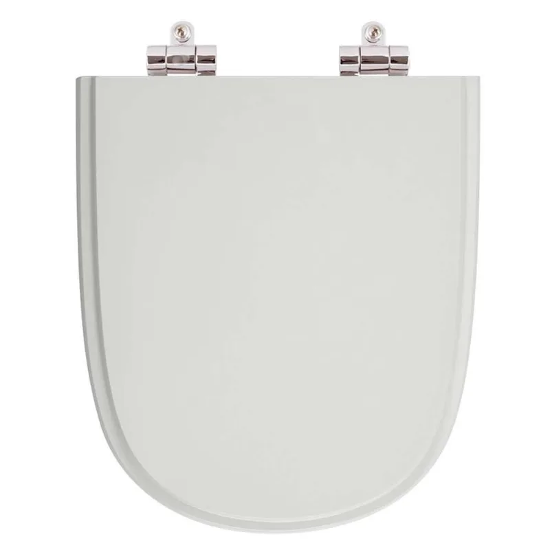 Assento Sanitario Poliester Com Amortecedor Ezedra Silver (cinza Claro) Para Vaso Ideal Standard