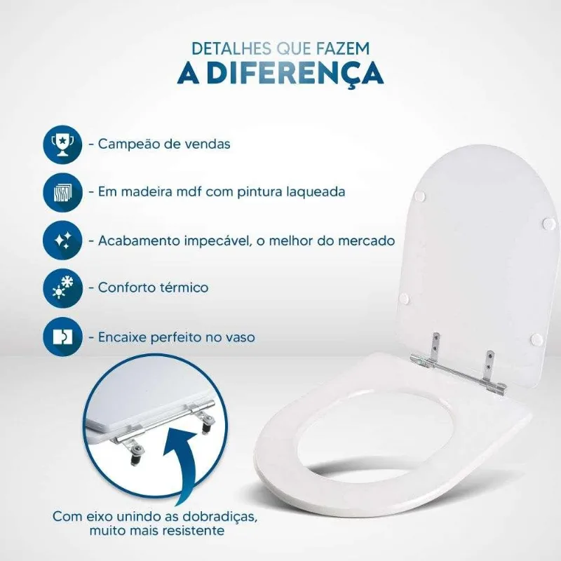 Assento Sanitário Omega Branco Gelo Para Vaso Deca