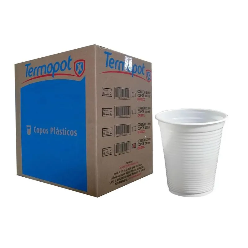 Copo De Plástico Descartável Branco 300ml (1cx) C/2000
