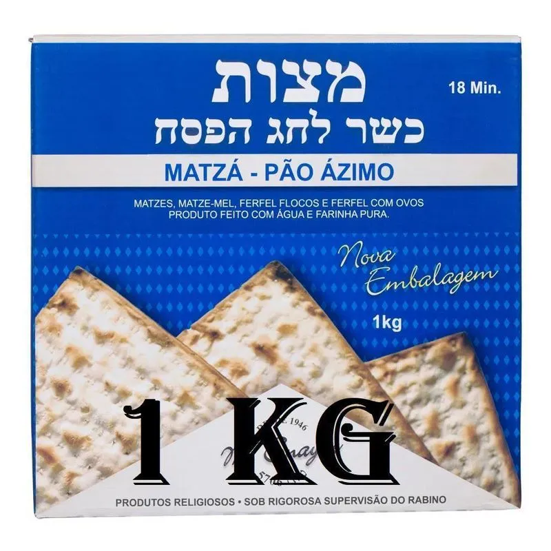Pão Ázimo Matza Para Ceia Judaica Rabino M. Snayde 1kg