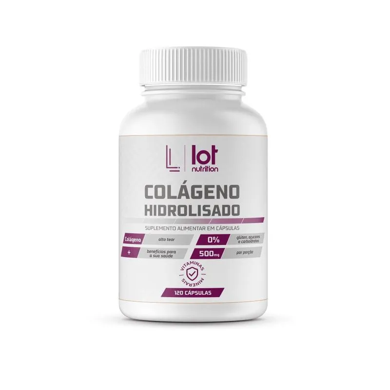Colágeno Hidrolisado 500mg 120 cápsulas Lot Nutrition